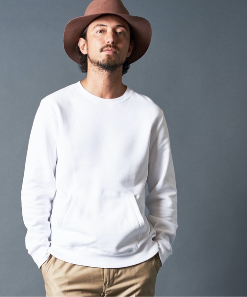 Magine(マージン)の「BACK BRUSHED SWEAT KANGAROO PKT C/N L/S:バック ブラッシュドスウェット カンガルーポケット クルーネック(スウェット・メンズ・ホワイト/ブラック/ネイビー/グレー・44/46/48)」の7枚目の写真