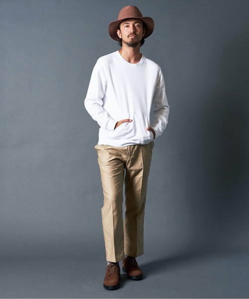 Magine(マージン)の「BACK BRUSHED SWEAT KANGAROO PKT C/N L/S:バック ブラッシュドスウェット カンガルーポケット クルーネック(スウェット・メンズ・ホワイト/ブラック/ネイビー/グレー・44/46/48)」の18枚目の写真