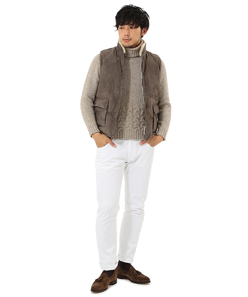 BEAMS F(ビームスエフ)の「Altea / 別注メランジカラータートル(ニット/セーター・メンズ・オフホワイト/ネイビー/ベージュ・X-SMALL/SMALL)」の8枚目の写真