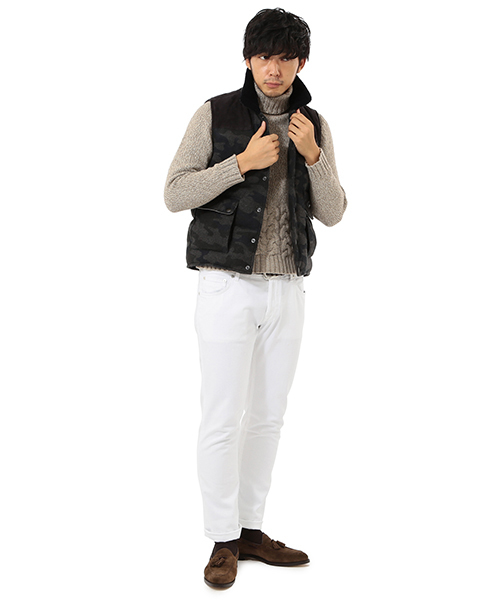 BEAMS F(ビームスエフ)の「Altea / 別注メランジカラータートル(ニット/セーター・メンズ・オフホワイト/ネイビー/ベージュ・X-SMALL/SMALL)」の9枚目の写真