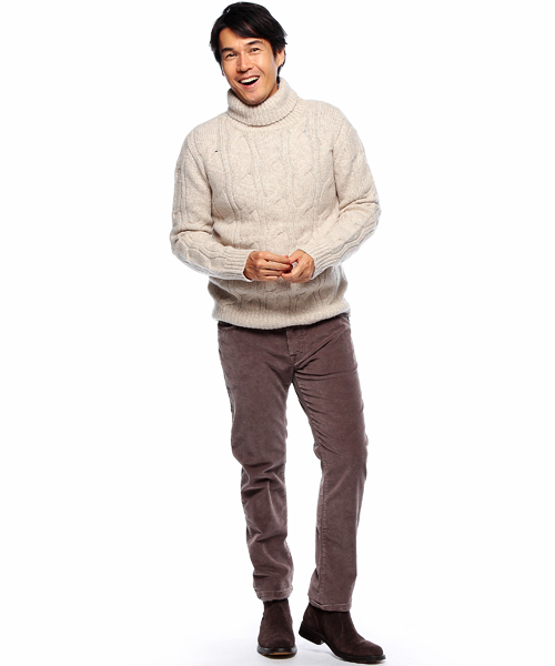 BEAMS F(ビームスエフ)の「Altea / 別注メランジカラータートル(ニット/セーター・メンズ・オフホワイト/ネイビー/ベージュ・X-SMALL/SMALL)」の15枚目の写真