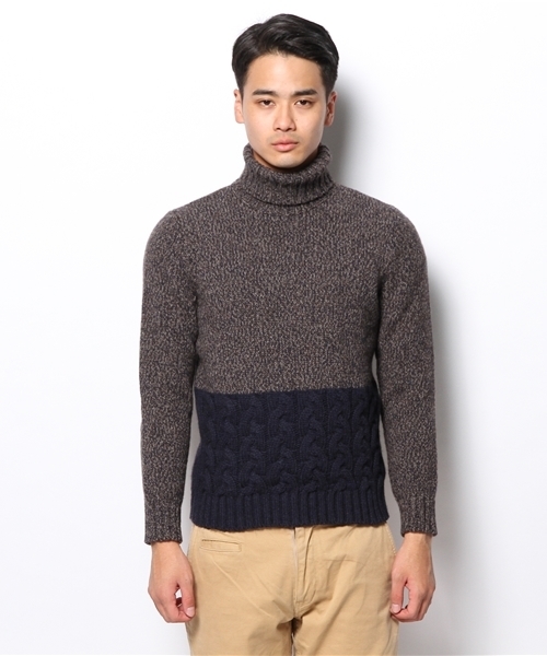 BEAMS F(ビームスエフ)の「Altea / 別注メランジカラータートル(ニット/セーター・メンズ・オフホワイト/ネイビー/ベージュ・X-SMALL/SMALL)」の10枚目の写真