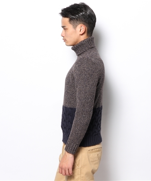 BEAMS F(ビームスエフ)の「Altea / 別注メランジカラータートル(ニット/セーター・メンズ・オフホワイト/ネイビー/ベージュ・X-SMALL/SMALL)」の11枚目の写真