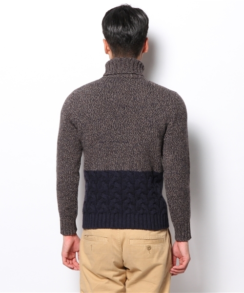 BEAMS F(ビームスエフ)の「Altea / 別注メランジカラータートル(ニット/セーター・メンズ・オフホワイト/ネイビー/ベージュ・X-SMALL/SMALL)」の12枚目の写真
