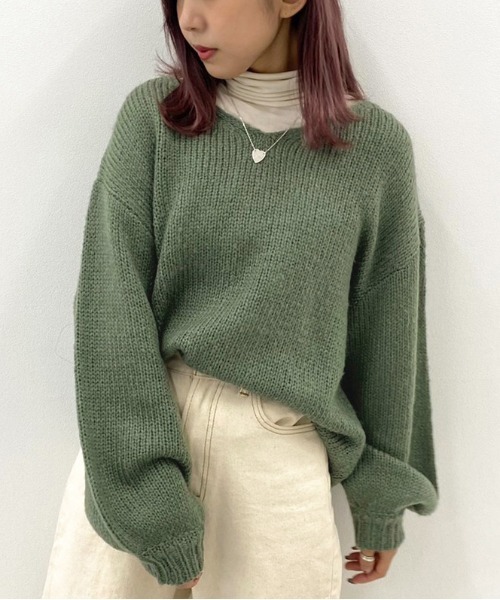 apres jour mignon（アプレジュールミニョン）の「Vニット+タートルインナーセット【ZOZOTOWN限定アイテム】（ニット/セーター・レディース・ダークブラウン/モスグリーン/ダークブルー/ライトベージュ・X-LARGE/フリー）」の19枚目の写真