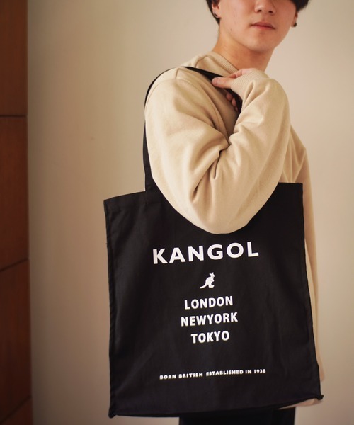KANGOL(カンゴール)の「【KANGOL/カンゴール】マチ付き キャンバス プリント トートバッグ(トートバッグ・メンズ・ブラック/ベージュ/グレー/オフホワイト/ホワイト系その他/ブラック系その他/グレー系その他/ベージュ系その他・FREE)」の3枚目の写真