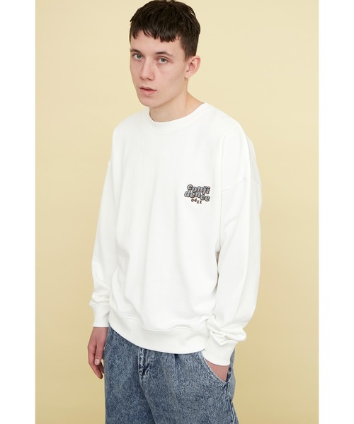 EMMA CLOTHES(エマクローズ)の「ビッグシルエット ワンポイントロゴ刺繍&バックロゴデザイン プルオーバースウェット/confidence(スウェット・メンズ・チャコールグレー/オフホワイト/ブルーグレー/ブラウン系その他・FREE)」の12枚目の写真