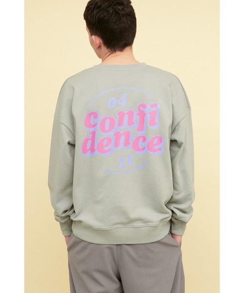 EMMA CLOTHES(エマクローズ)の「ビッグシルエット ワンポイントロゴ刺繍&バックロゴデザイン プルオーバースウェット/confidence(スウェット・メンズ・チャコールグレー/オフホワイト/ブルーグレー/ブラウン系その他・FREE)」の18枚目の写真