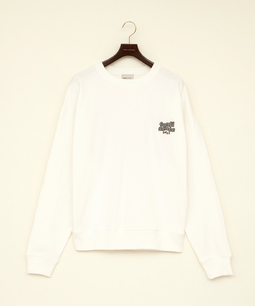 EMMA CLOTHES(エマクローズ)の「ビッグシルエット ワンポイントロゴ刺繍&バックロゴデザイン プルオーバースウェット/confidence(スウェット・メンズ・チャコールグレー/オフホワイト/ブルーグレー/ブラウン系その他・FREE)」の5枚目の写真