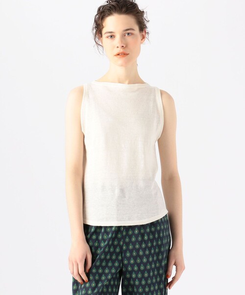 TOMORROWLAND （トゥモローランド）の「プレーンリネン ノースリーブプルオーバー（ニット/セーター・レディース・ブルー/ミント/ライトピンク/イエロー/ホワイト/チャコールグレー・S）」の2枚目の写真