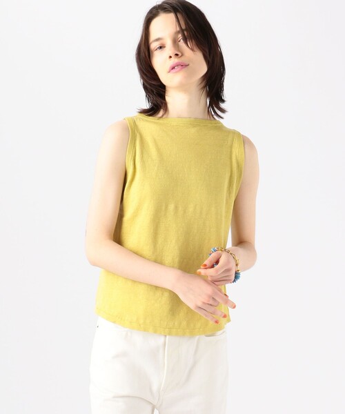 TOMORROWLAND （トゥモローランド）の「プレーンリネン ノースリーブプルオーバー（ニット/セーター・レディース・ブルー/ミント/ライトピンク/イエロー/ホワイト/チャコールグレー・S）」の5枚目の写真