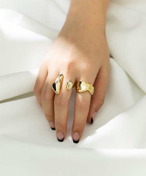 UNITED TOKYO（ユナイテッドトウキョウ）の「ツインペブルリング（リング・レディース・シルバー/ゴールド・FREE）」の5枚目の写真