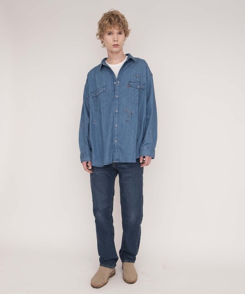 Levi's（リーバイス）の「OVERSIZE BARSTOW WESTERN RED CAST STONE（シャツ/ブラウス・メンズ・インディゴブルー・S/M/L/XL）」の12枚目の写真