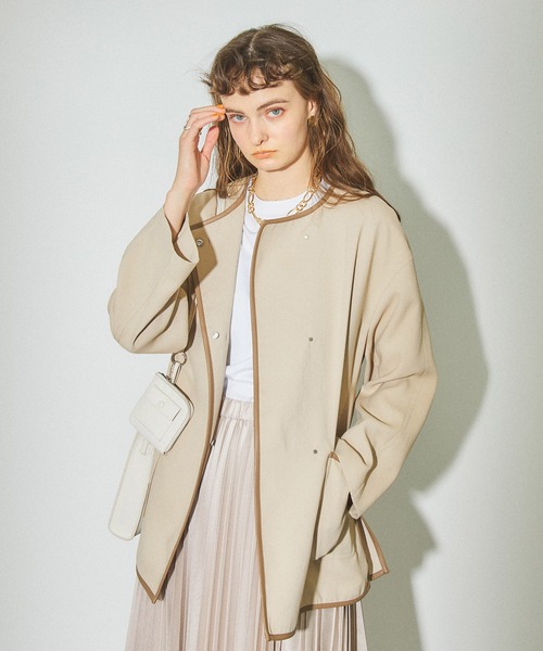 PUBLIC TOKYO ベルト付きショートコート 最終SALE】PUBLIC TOKYO ベルト付きショートコート ベルト付き