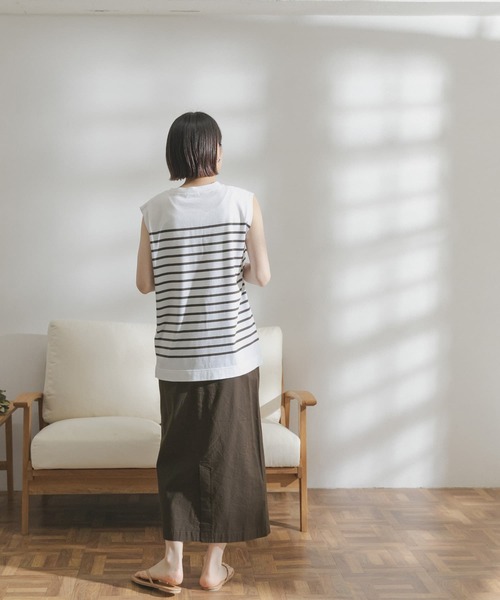 FORK&SPOON（フォークアンドスプーン）の「FORK&SPOON　コットンリネンストレートスカート（スカート・レディース・ブラウン/ベージュ系その他・1/2）」の8枚目の写真