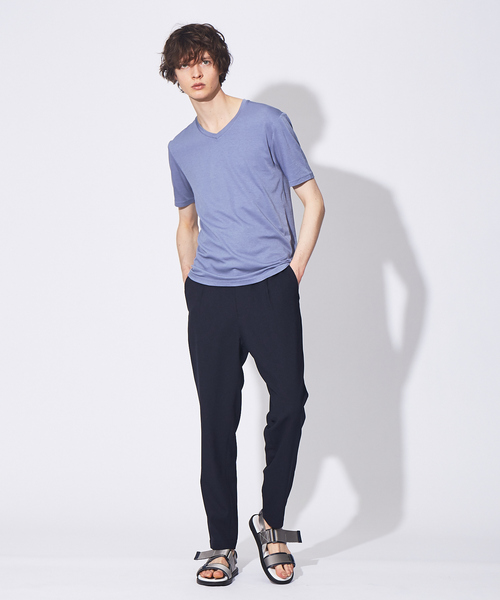 ABAHOUSE(アバハウス)の「【FLEX COOL】超接触冷感 スムースVネック Tシャツ(Tシャツ/カットソー・メンズ・オフホワイト/グレイッシュブルー/ダークネイビー/ダークオレンジ・44/46/48/50)」の16枚目の写真