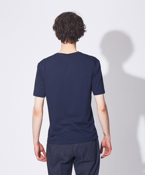 ABAHOUSE(アバハウス)の「【FLEX COOL】超接触冷感 スムースVネック Tシャツ(Tシャツ/カットソー・メンズ・オフホワイト/グレイッシュブルー/ダークネイビー/ダークオレンジ・44/46/48/50)」の5枚目の写真