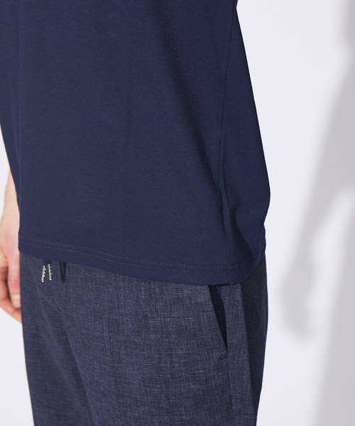 ABAHOUSE(アバハウス)の「【FLEX COOL】超接触冷感 スムースVネック Tシャツ(Tシャツ/カットソー・メンズ・オフホワイト/グレイッシュブルー/ダークネイビー/ダークオレンジ・44/46/48/50)」の8枚目の写真