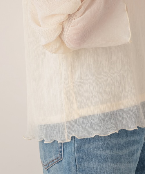 Chico（チコ）の「【Web限定】5分袖キャミ付きシアーメロウトップス（シャツ/ブラウス・レディース・パープル/ピンク/アイボリー/ブラック・FREE）」の22枚目の写真