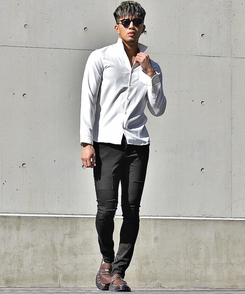 JOKER(ジョーカー)の「【JOKER】オリジナルパッチワークスキニーデニムパンツ ブラック スキニーデニム メンズ(デニムパンツ・メンズ・インディゴブルー/ブラック/ブルー・M/L/XL/S)」の6枚目の写真