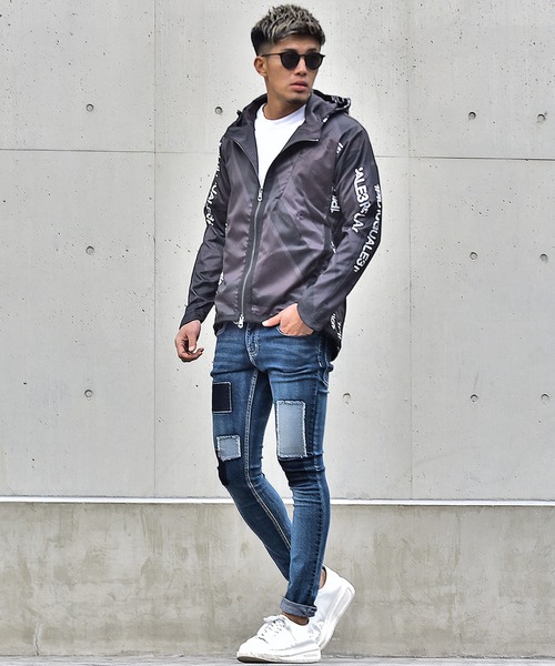 JOKER(ジョーカー)の「【JOKER】オリジナルパッチワークスキニーデニムパンツ ブラック スキニーデニム メンズ(デニムパンツ・メンズ・インディゴブルー/ブラック/ブルー・M/L/XL/S)」の4枚目の写真