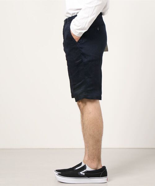TEXTURE WE MADE（テクスチャーウィーメイド）の「INDIGO LINEN SHORTS：インディゴリネンショーツ（その他パンツ・メンズ・インディゴブルー・28inch/30inch/32inch）」の2枚目の写真