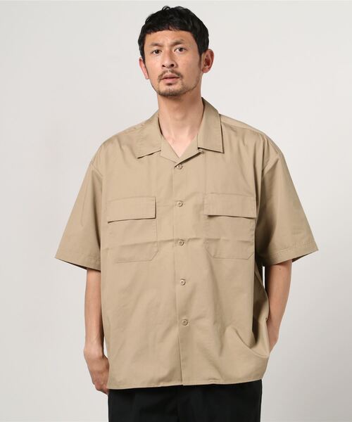 Dickies(ディッキーズ)の「Dickies/ディッキーズ 半袖 オープンカラー ワークシャツ(シャツ/ブラウス・メンズ・サックスブルー/ライトブラウン/ネイビー系/ネイビー/ベージュ/ブラック・L/M/S/XL)」の4枚目の写真