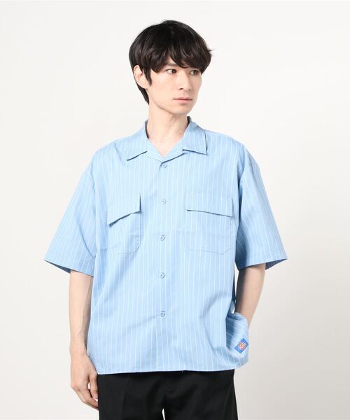 Dickies(ディッキーズ)の「Dickies/ディッキーズ 半袖 オープンカラー ワークシャツ(シャツ/ブラウス・メンズ・サックスブルー/ライトブラウン/ネイビー系/ネイビー/ベージュ/ブラック・L/M/S/XL)」の5枚目の写真