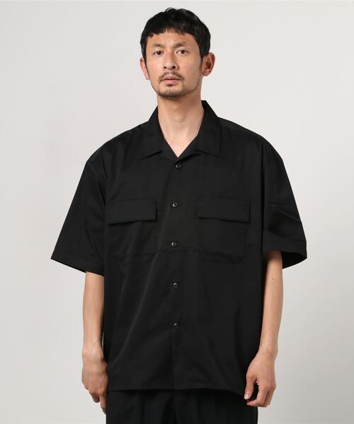 Dickies(ディッキーズ)の「Dickies/ディッキーズ 半袖 オープンカラー ワークシャツ(シャツ/ブラウス・メンズ・サックスブルー/ライトブラウン/ネイビー系/ネイビー/ベージュ/ブラック・L/M/S/XL)」の2枚目の写真