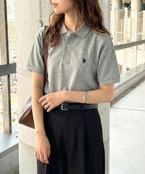 U.S. POLO ASSN.（ユーエスポロアッスン）の「【U.S. POLO ASSN.】pony embroidery POLO shirts / ワンポイントロゴ ポニー刺繍ポロシャツ /ユニセックスサイズ展開（ポロシャツ・レディース・ブラック/ブルー/ネイビー/ホワイト/グレー/ヘザーグレー/レッド/ブラック系その他2/ブルー系その他2/ラベンダー/グリーン/ダークグレー/ピンク/イエロー/ブラック系その他3/ホワイト系その他3/ネイビー系3/ブルー系その他3/ダークブラウン/ダークグリーン・S/M/L/XL/XXL）」の9枚目の写真