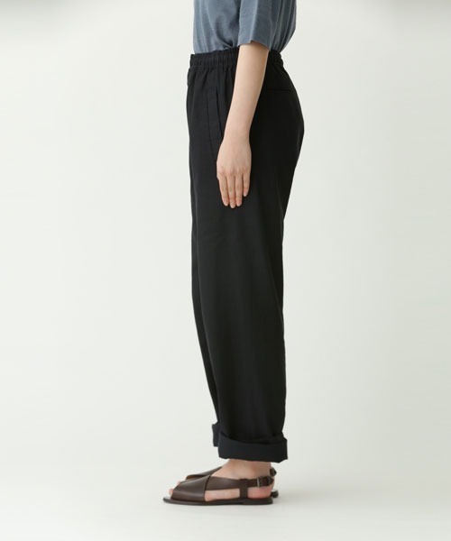 マーガレットハウエル 24SS COTTON TWILL パンツ ブラック MHL. 【染/2022】マーガレットハウエル MARGARET HOWELL *WASHED