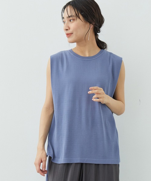 SALON adam et rope'（サロン アダム エ ロペ）の「SMART ICEノースリーブニット（ニット/セーター・レディース・パープル/ネイビー/ブルー系その他4・FREE）」の3枚目の写真