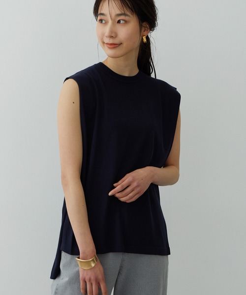 SALON adam et rope'（サロン アダム エ ロペ）の「SMART ICEノースリーブニット（ニット/セーター・レディース・パープル/ネイビー/ブルー系その他4・FREE）」の6枚目の写真