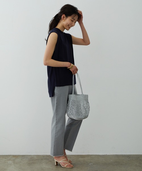 SALON adam et rope'（サロン アダム エ ロペ）の「SMART ICEノースリーブニット（ニット/セーター・レディース・パープル/ネイビー/ブルー系その他4・FREE）」の7枚目の写真