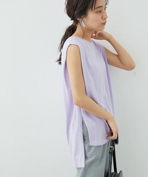 SALON adam et rope'（サロン アダム エ ロペ）の「SMART ICEノースリーブニット（ニット/セーター・レディース・パープル/ネイビー/ブルー系その他4・FREE）」の19枚目の写真