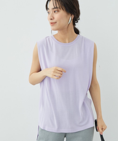 SALON adam et rope'（サロン アダム エ ロペ）の「SMART ICEノースリーブニット（ニット/セーター・レディース・パープル/ネイビー/ブルー系その他4・FREE）」の21枚目の写真