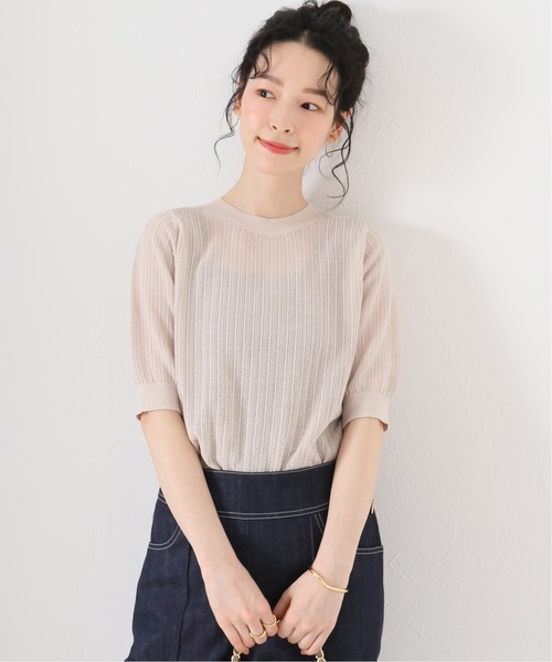 La TOTALITE(ラトータリテ)の「透かし柄プルオーバー【手洗い可能】◆(ニット/セーター・レディース・ブラック/ベージュ/ラベンダー・FREE)」の2枚目の写真