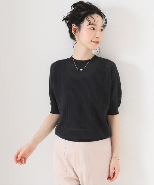 La TOTALITE(ラトータリテ)の「透かし柄プルオーバー【手洗い可能】◆(ニット/セーター・レディース・ブラック/ベージュ/ラベンダー・FREE)」の1枚目の写真