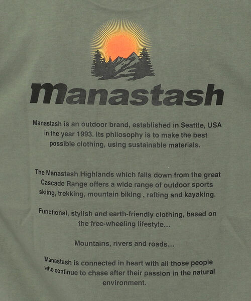 MANASTASH(マナスタッシュ)の「MANASTASH/マナスタッシュ RECYCLED TEE DAY BREAK リサイクルティーデイブレイク(Tシャツ/カットソー・メンズ・ホワイト/セージグリーン・X-LARGE/MEDIUM/LARGE)」の13枚目の写真