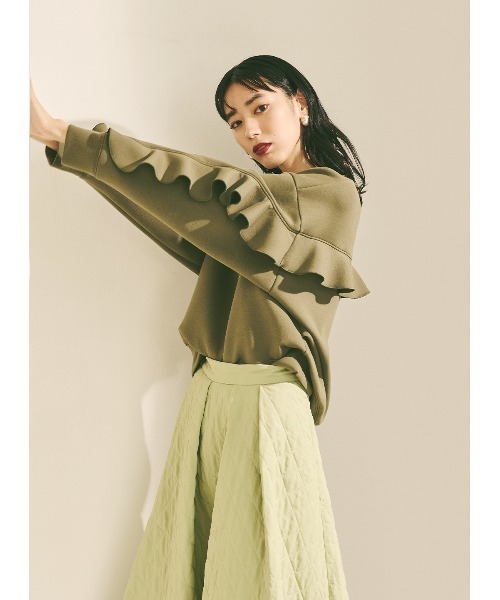 美品　Deuxieme Classe トリアセジョーゼット スクエアポンチョ 新品 DeuxiemeClasseトリアセジョーゼット スクエアポンチョ