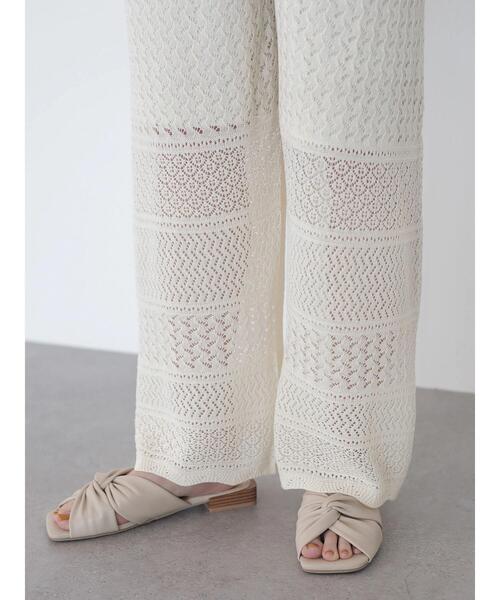 AMERICAN HOLIC(アメリカンホリック)の「透かしレース編みワイドパンツ(その他パンツ・レディース・ブラック/アイボリー・L/M)」の20枚目の写真