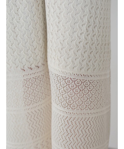 AMERICAN HOLIC(アメリカンホリック)の「透かしレース編みワイドパンツ(その他パンツ・レディース・ブラック/アイボリー・L/M)」の5枚目の写真