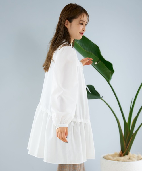 MILKFED.（ミルクフェド）の「TIERED TUNIC（チュニック・レディース・ブルー/ホワイト/ブラウン・ONE SIZE）」の21枚目の写真