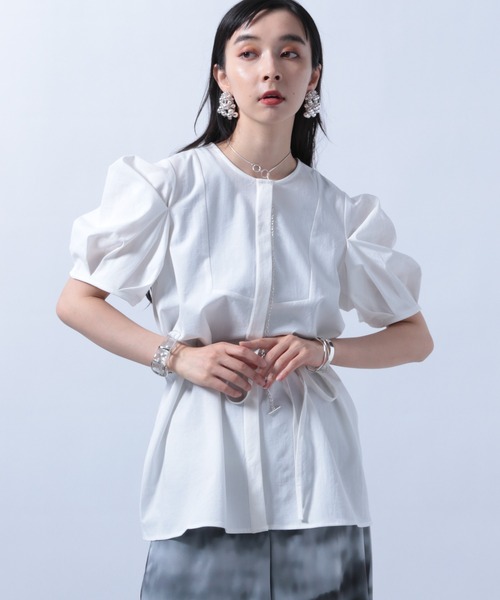 HARE（ハレ）の「ボリュームソデシャツ(HARE)（シャツ/ブラウス・レディース・ホワイト/ブラック・FREE）」の7枚目の写真