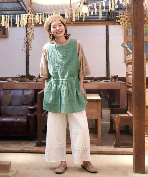 チャイハネ（チャイハネ）の「【チャイハネ】yul 総刺繍コットンワイドパンツ（その他パンツ・レディース・ホワイト/パープル/カーキ・FREE）」の19枚目の写真