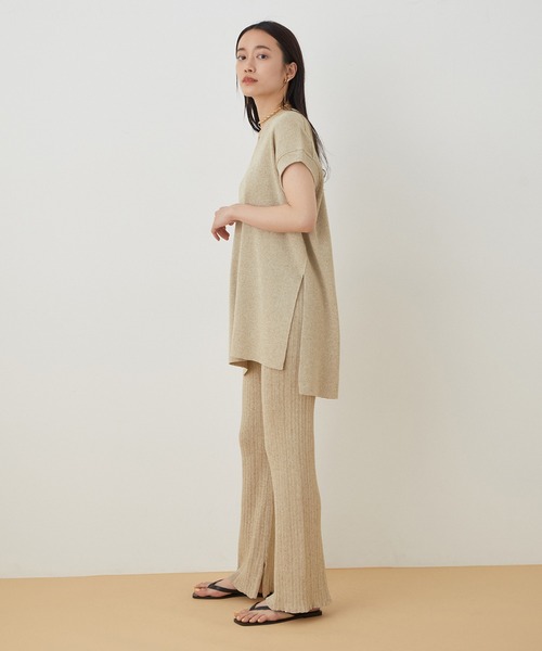 ADAM ET ROPE'(アダムエロペ)の「【セットアップ対応】ストローヤーンニットプルオーバー(ニット/セーター・レディース・ブラック/ベージュ系その他・FREE)」の6枚目の写真