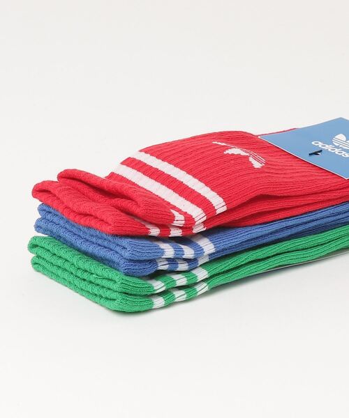 adidas（アディダス）の「クルーソックス 3足組 / アディダスオリジナルス adidas Originals（ソックス/靴下・キッズ・ホワイト×ブラック/ホワイト/ホワイト系その他/ブルー/イエロー系その他/ブラック/ホワイト×ブルー/ブラック系その他/オレンジ/レッド系その他/レッド/ブルー系その他/ホワイト系その他2・kids-XL/kids-S/kids-M/SMALL/kids-XXL/kids-L/kids-XS）」の17枚目の写真