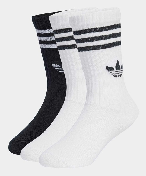 adidas（アディダス）の「クルーソックス 3足組 / アディダスオリジナルス adidas Originals（ソックス/靴下・キッズ・ホワイト×ブラック/ホワイト/ホワイト系その他/ブルー/イエロー系その他/ブラック/ホワイト×ブルー/ブラック系その他/オレンジ/レッド系その他/レッド/ブルー系その他/ホワイト系その他2・kids-XL/kids-S/kids-M/SMALL/kids-XXL/kids-L/kids-XS）」の5枚目の写真