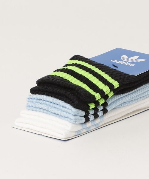 adidas（アディダス）の「クルーソックス 3足組 / アディダスオリジナルス adidas Originals（ソックス/靴下・キッズ・ホワイト×ブラック/ホワイト/ホワイト系その他/ブルー/イエロー系その他/ブラック/ホワイト×ブルー/ブラック系その他/オレンジ/レッド系その他/レッド/ブルー系その他/ホワイト系その他2・kids-XL/kids-S/kids-M/SMALL/kids-XXL/kids-L/kids-XS）」の22枚目の写真