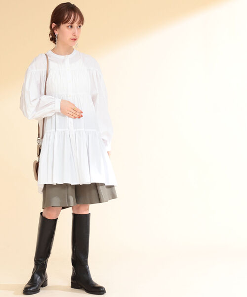 Ray BEAMS（レイビームス）の「Ray BEAMS / ティアード ギャザー ミニ ワンピース（ワンピース・レディース・ホワイト/ブラック/ミント・ONE SIZE）」の15枚目の写真